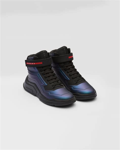 prada high tops blue|Prada polarius high top.